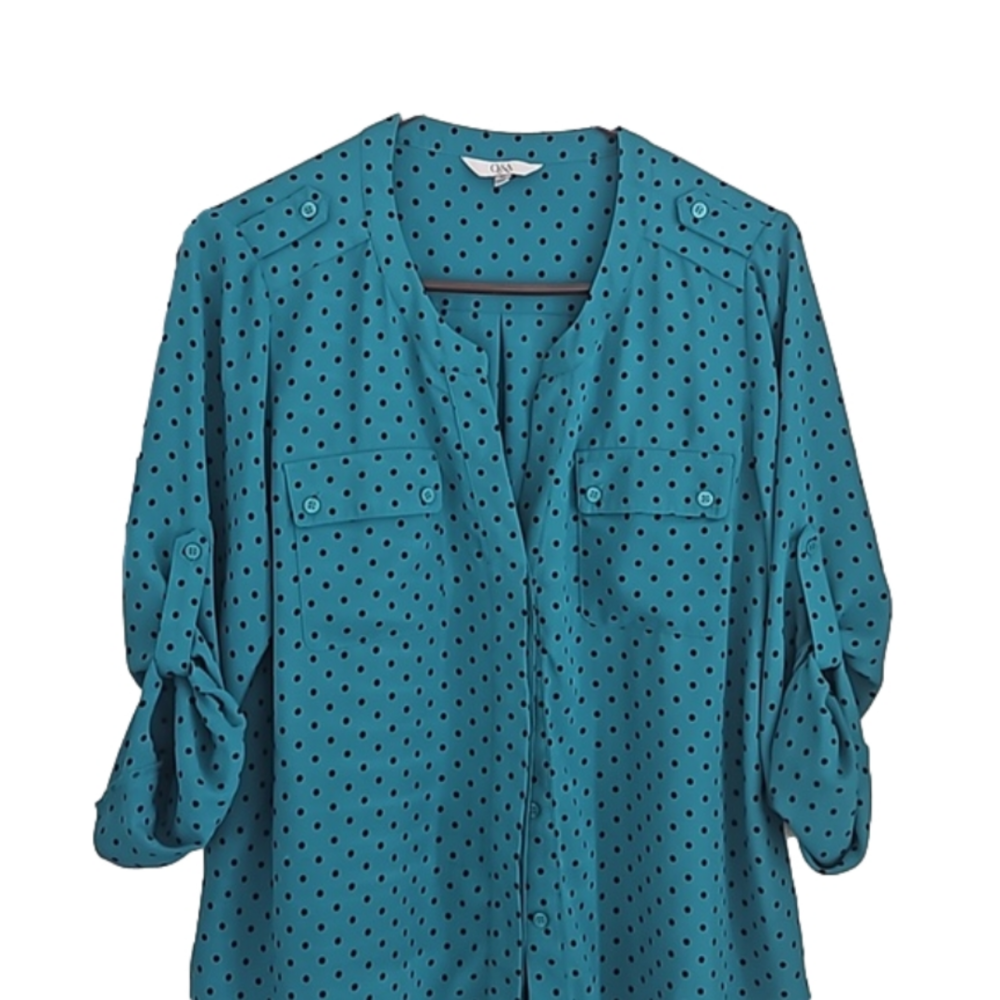 Q & A Teal Blouse Size M